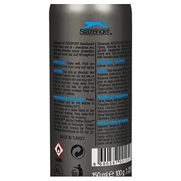 Slazenger Active Sport Erkek Deodorant Mavi - Görsel 4