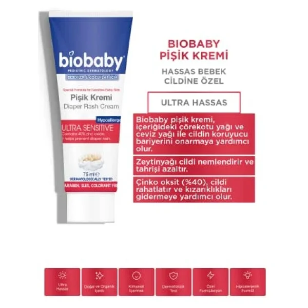 Biobaby Ultra Hassas Pişik Kremi 75 Ml - Görsel 7