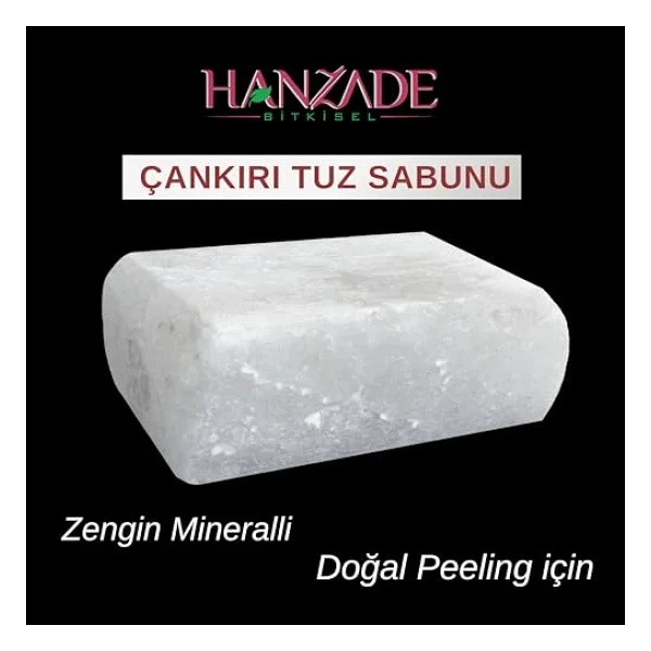 Hanzade Bitkisel Çankırı Tuz Sabunu 300-350 Gr X 2 Adet Zengin Mineralli Doğal Saf Çankırı Kaya Tuzu Sabunu - Görsel 5