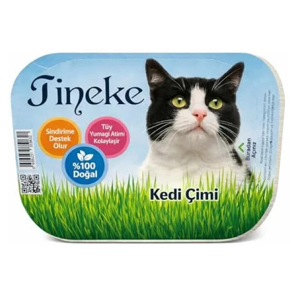 Tineke %100 Doğal Fileli Kedi Çimi (Tüy Yumağı Önleyici) - Görsel 4