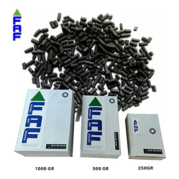 3- 4 Mm Silindirik Aktif Karbon Filtre Malzemesi Kokonat Bazlı Sıvılar Akvaryum Ve Karbon Filtreler İçin (250 Gr) - Görsel 2