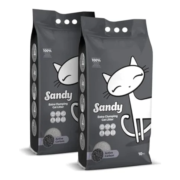Sandy Aktif Karbonlu Topaklanan Kedi Kumu 2x10kg - Görsel 6