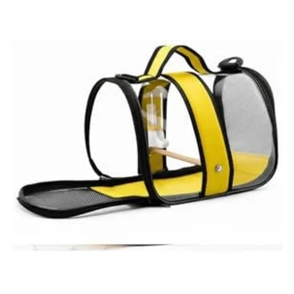 Tünekli, Suluklu Muhabbet Kuşu Taşıma Çantası (Hava Kanallı) Royal Milano-Mavi (33cmx23cmx22cm) (Sarı) - Görsel 2