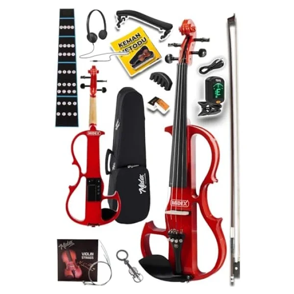 Midex Rcz-606rd Elektro Keman Seti Red (Kulaklık Kablo Tuner Yastık) - Görsel 4
