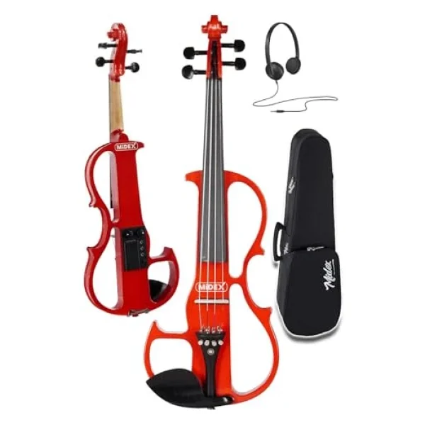 Midex Rcz-606rd Elektro Keman Seti Red (Kulaklık Kablo Tuner Yastık) - Görsel 6