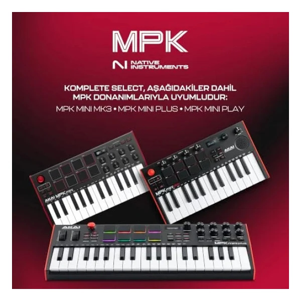 Akai Professional Mpk Mini Play Mk3 25 Tuş USB Mıdı Klavye Kontrolör Dokunmatik Mini Tuşlar, 8 Mpc Ped, 8 Düğme, Entegre Ses, Hoparlör, Beatmakers İçin Yazılım - Görsel 4