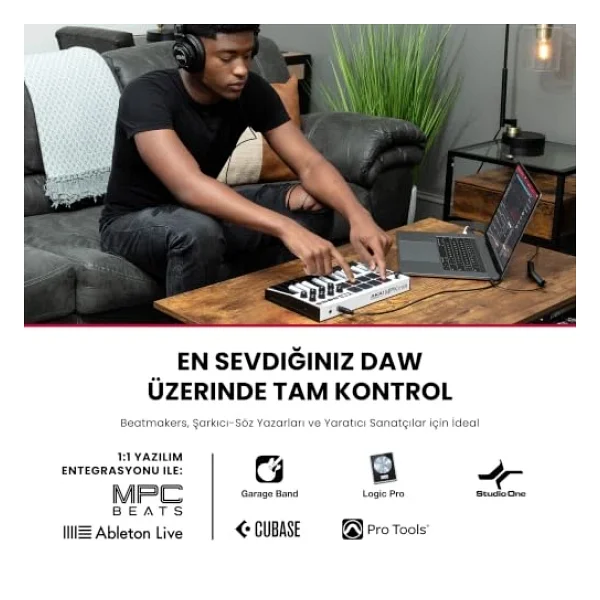 Akai Professional Mpk Mini Mk3 25 Tuş USB Mıdı Klavye Kontrolör Beyaz - Görsel 2