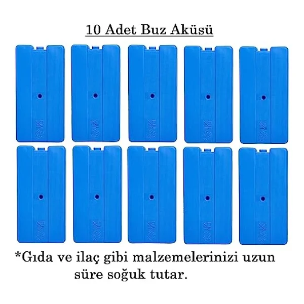 Ankanorm Buz Aküsü Buz Kasedi Ice Box 10nanlu Set 370 Ml X 10, Ankanorm, Mavi - Görsel 7