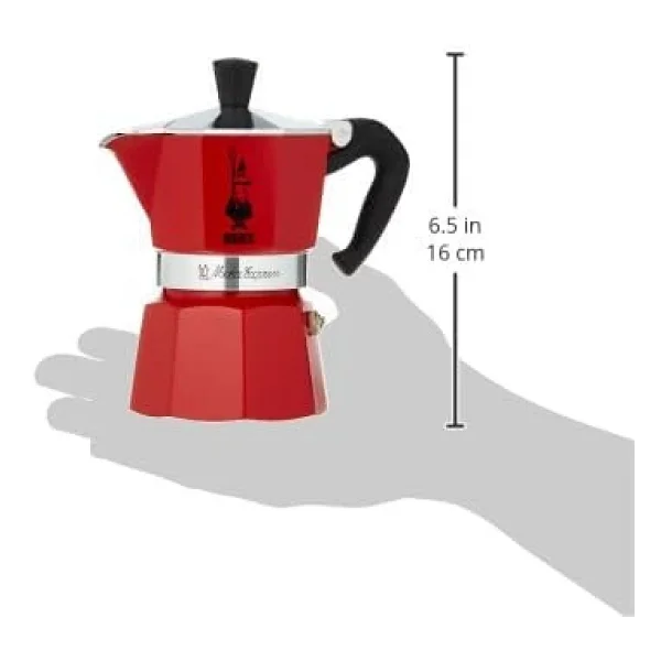 Bialetti Express Kırmızı 3 Cup Moka Pot - Görsel 3