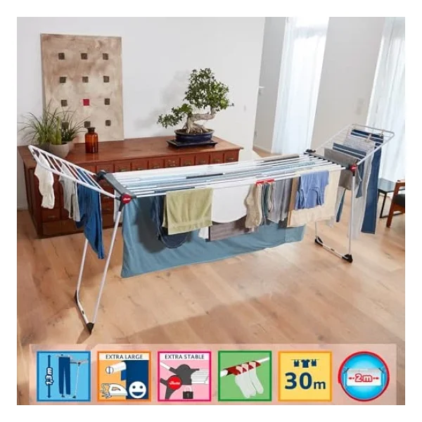 Vileda Infinity Flex 2 Metre'ye Kadar Uzatılabilir, 30 Metre Kurutma Alana Sahip Çamaşır Kurutmalığı - Görsel 8
