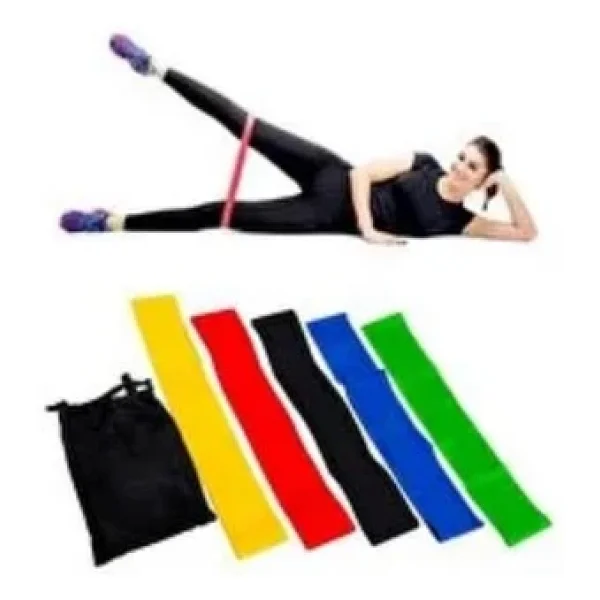 5 Farklı Seviyeli Çantalı Pilates Direnç Bandı Seti - Görsel 4