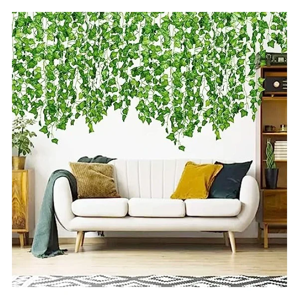 Orret Home 12 Adet 240 Cm Yapay Sarmaşık Yaprak - Doğal Görünümlü Dekoratif Bitki, Bahçe Ve Ev Dekoru, Doğalgaz Borusu Kapatıcı, Peyzaj Ve Organizasyon İçin Yapay Bitki - Görsel 4