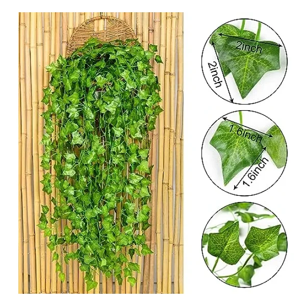 Orret Home 12 Adet 240 Cm Yapay Sarmaşık Yaprak - Doğal Görünümlü Dekoratif Bitki, Bahçe Ve Ev Dekoru, Doğalgaz Borusu Kapatıcı, Peyzaj Ve Organizasyon İçin Yapay Bitki - Görsel 2