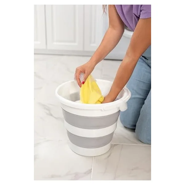 Pazar Kapısı Pratik Katlanabilir Akordiyon Plastik Kova 12,8 Lt - Görsel 5