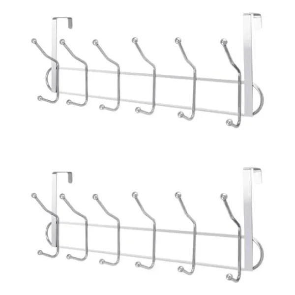 Orret Home 12'l Metal Kapı Arkası Askı, Amerikan Kapı Arkası Askılık, Banyo, Mutfak, Yatak Odası İçin Krom Askı (2 Adet) - Görsel 4
