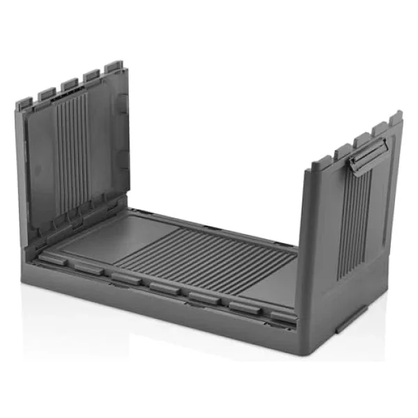 Deconox Dev Boy Katlanır Kilit Kapaklı Kasa 55 Litre Hacimli, Yer Kaplamayan Portatif Saklama Kutusu Ardiye, Balkon, Mutfak, Kiler, Bahçe Ve Araç Bagajı İçin Güvenli Organizer (Antrasit) - Görsel 4