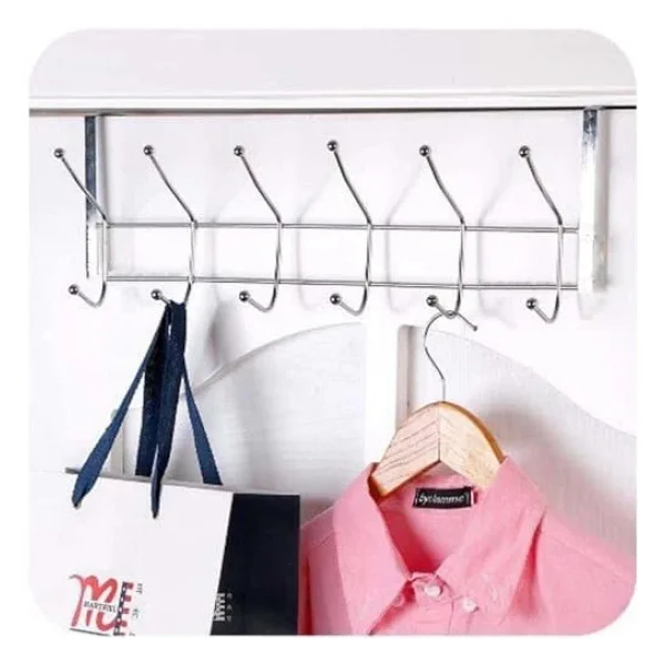 Orret Home 12'l Metal Kapı Arkası Askı, Amerikan Kapı Arkası Askılık, Banyo, Mutfak, Yatak Odası İçin Krom Askı (2 Adet) - Görsel 2