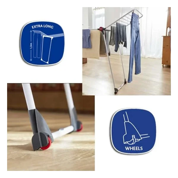 Vileda Infinity Flex 2 Metre'ye Kadar Uzatılabilir, 30 Metre Kurutma Alana Sahip Çamaşır Kurutmalığı - Görsel 7
