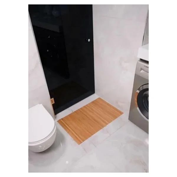 Orret Home Kaydırmaz Tabanlı Bambu Banyo Paspası - 70x45 Cm Doğal Ahşap Bambu Mat, Suya Dayanıklı, Kaymaz Paspas, Dekoratif Ve Hijyenik Zemin Kaplama - Görsel 4