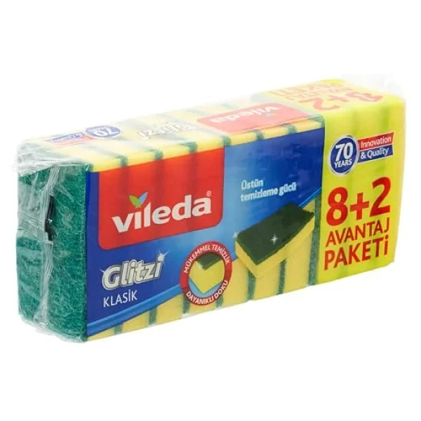 Vileda 10'lu Düz Hijyenik Bulaşık Süngeri - Görsel 6