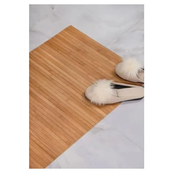 Orret Home Kaydırmaz Tabanlı Bambu Banyo Paspası - 70x45 Cm Doğal Ahşap Bambu Mat, Suya Dayanıklı, Kaymaz Paspas, Dekoratif Ve Hijyenik Zemin Kaplama - Görsel 6