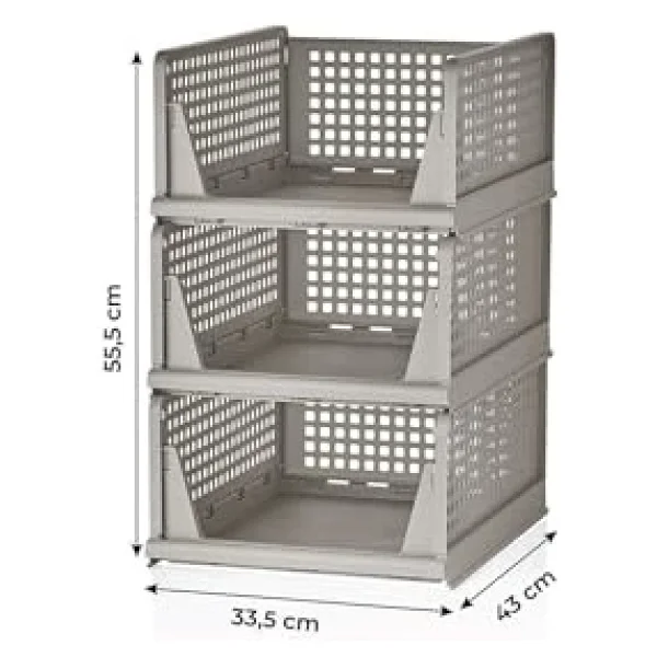 Mithra Life 3 Katlı Kayar Raf Organizer Dolap İçi Kıyafet Aksesuar Düzenleyici Bej 45x35 Cm Mıt1259 - Görsel 7