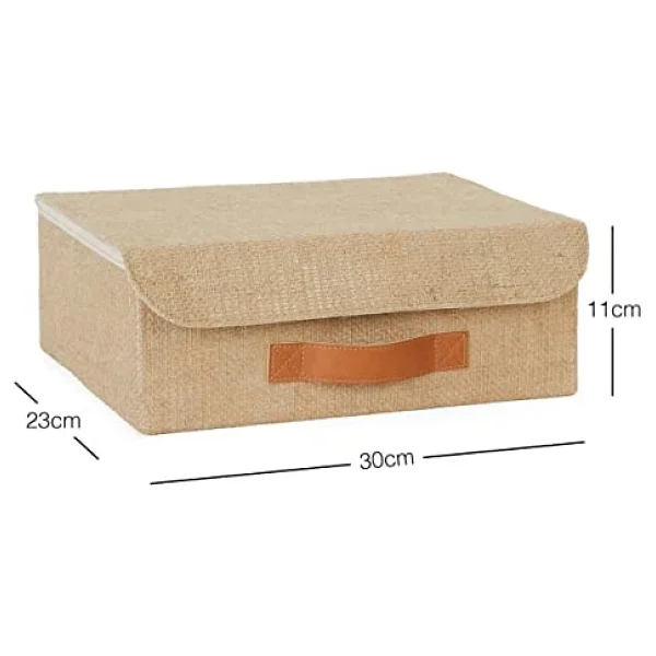 Ocean Home Textile Çekmece İçi Jüt Kapaklı Kutu 30 X 23 X 11 Cm - Görsel 5