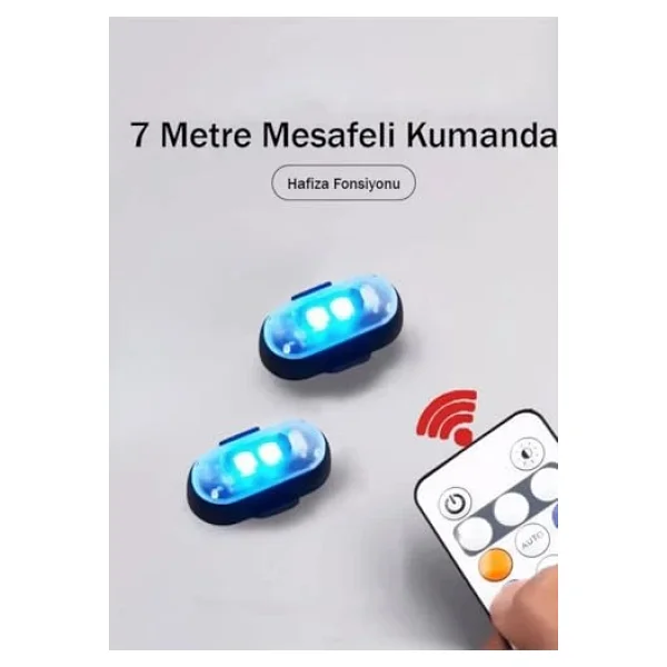 Unichrome Uzaktan Kumandalı 2'li Çakar LED/Şarjlı Mini LED Işık/Drone Işığı/Anti Çarpışma Uyarı Işığı - Görsel 4
