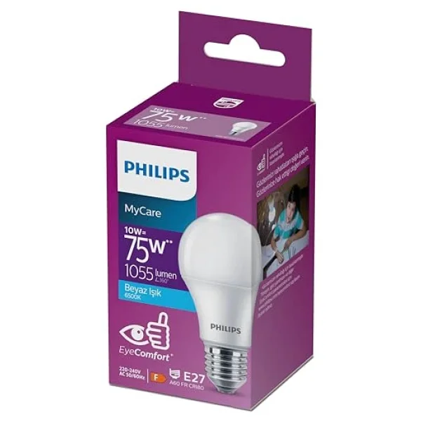 Philips Mycare Beyaz Işık 10 W-75 W E27 LED Ampul - Görsel 4