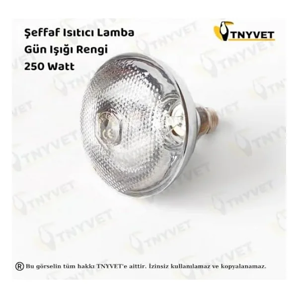 Tnyvet Şeffaf Renk / Infrared Civciv, Buzağı , Kuzu Isıtıcı Lamba - Ampul 250 Watt - Görsel 2