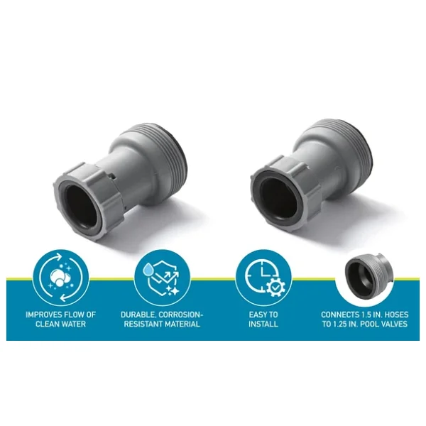 Bestway Flowclear Yer Üstü Filtre Pompası Havuz Hortumu Adaptörü, Hortum Çapı 1,5 "(38 Mm) Ölçer Ve 1,25" (32 Mm) Çaplı Havuz Vanalarına Bağlanır - Görsel 3