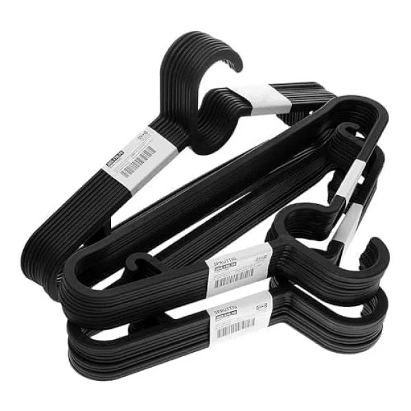 Ikea Spruttıg Hafif Elbise Askısı, Siyah, Plastik, 39 Santimetre - 30'lu Set - Görsel 7