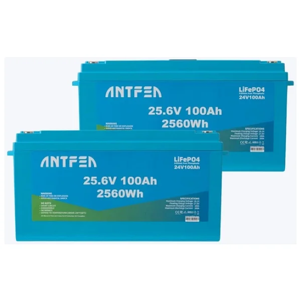 Antfea 25.6 V 100 Ah Lifepo4 Alityum 2 Adet Akıllı Solar Akü - Görsel 9