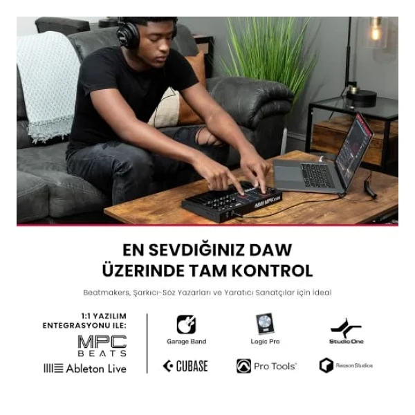 Akai Professional Mpk Mini Mk3 25 Tuş USB Mıdı Klavye Kontrolör Siyah - Görsel 2