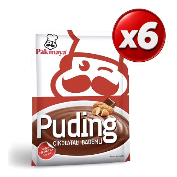 Pakmaya Puding Çikolatalı-Bademli 125 Gr X 6 Adet - Görsel 3
