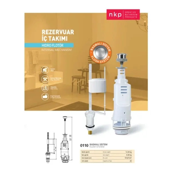 Nkp Rezervuar Iç Takımı Basmalı Sistem, Hidro Flatör 0110 - Görsel 6