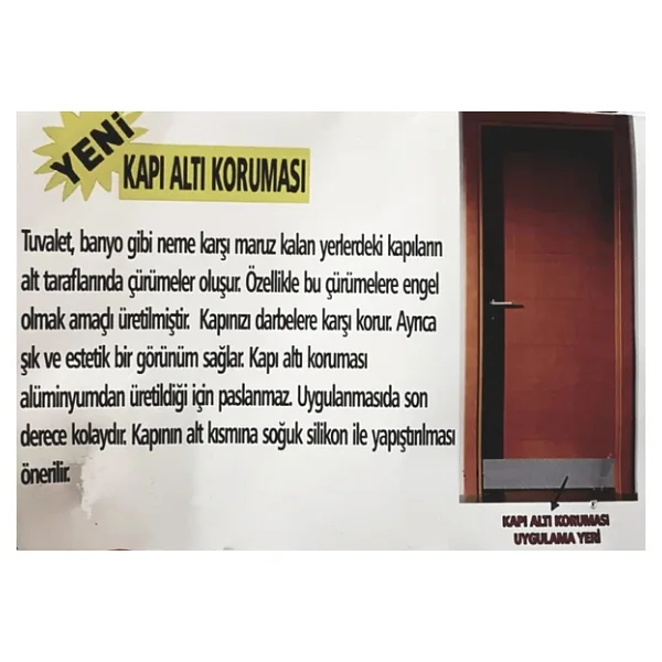 Alüminyum Kapı Altı Koruyucu Saten 10x78 Cm - Görsel 4