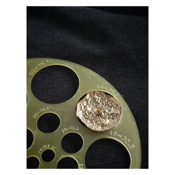 Nesgo Moda Premium Krater Taşı Görünümlü Metal Gold Düğme - 4 Adet 34 Mm 54 Mm - Görsel 4