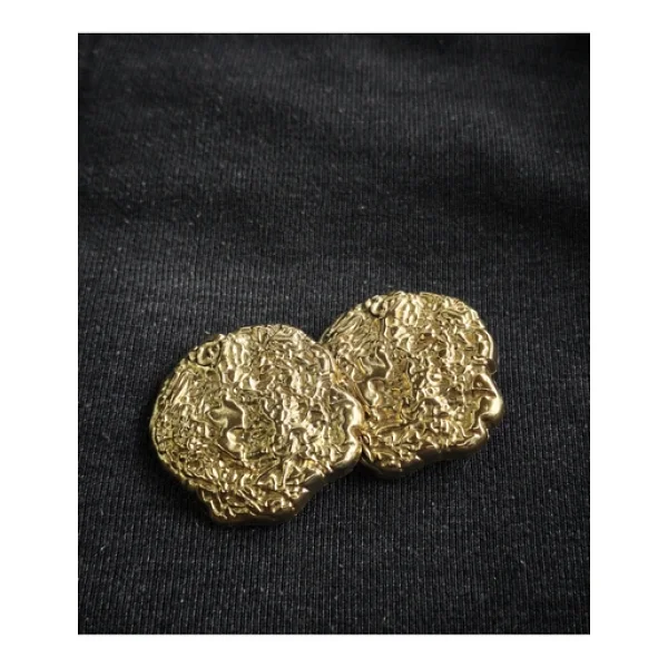 Nesgo Moda Premium Krater Taşı Görünümlü Metal Gold Düğme - 2 Adet 45mm 72 Boy(Extra Buyuk) - Görsel 3