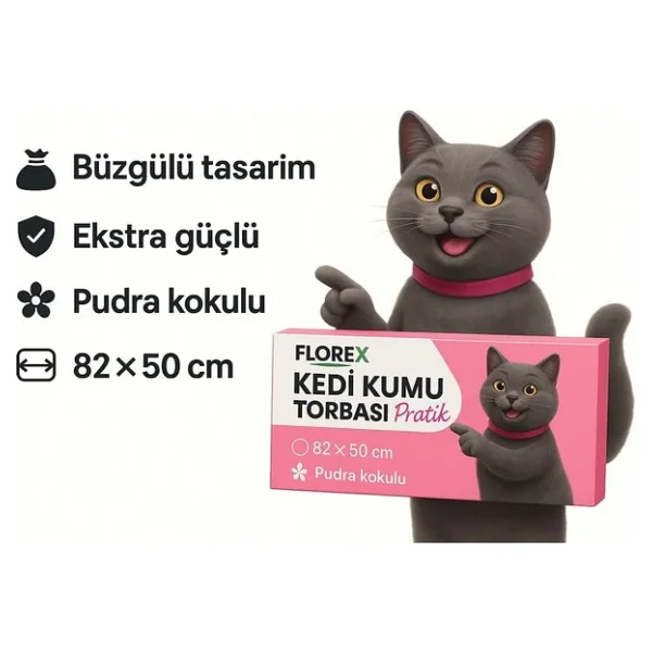 Florex Pudra Kokulu Kedi Kumu Torbası 7'li - Görsel 3