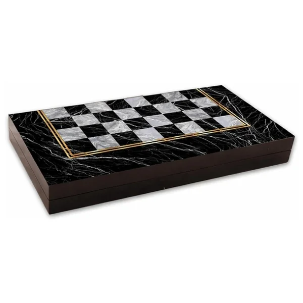 Star Tavla Platin Mermer Büyük Boy 12 Mm Mdf Kasa, Parlak Selefon Kaplama, Çizilmeye Karşı Dirençli Coex Kaplama Mıknatıslı Kapama Şık Ve Kaliteli Sağlam - Görsel 3
