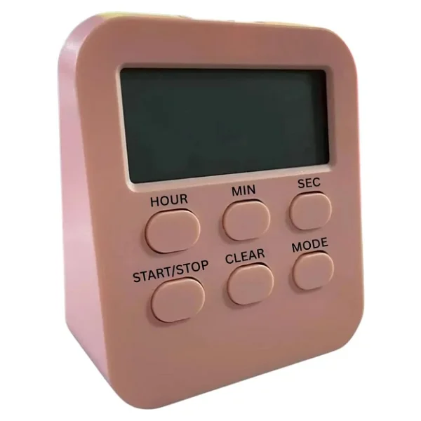 Öğrenci Ders Çalışma Saati Kronometreli Araç Saati Mutfak Bozdolabı Magnet Saat Zamanlayıcı Pembe - Görsel 5