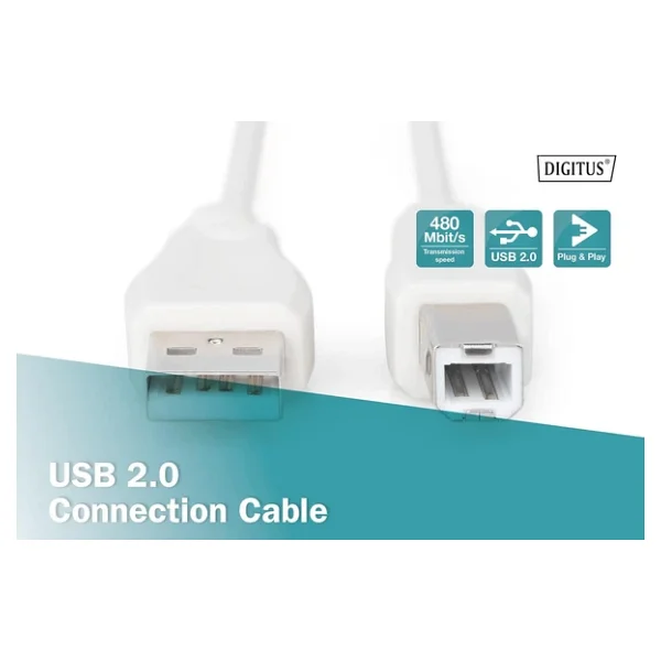 Digitus Ak-300102-030-E 3 M USB 2.0 Yazıcı Kablosu - Görsel 2