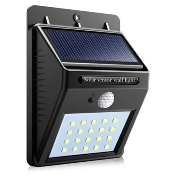 20 Led'li Sensörlü Solar Bahçe Balkon Duvar Lambası - Görsel 3