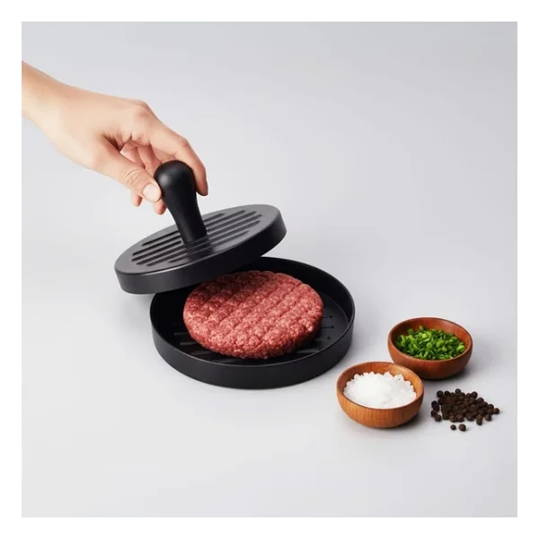 Yapışmaz Büyük Boy Hamburger Köfte Kalıbı - Paslanmaz Çelik Karbon Kaplama Premium Burger Presi Mükemmel Şekilli Köfte Makinesi - Görsel 3