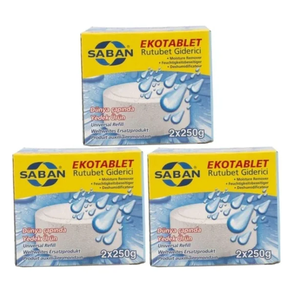 Nem Alıcı Rutubet Giderici Yedek Tablet 3'lü 2 X 250 Gram Natural - Görsel 3