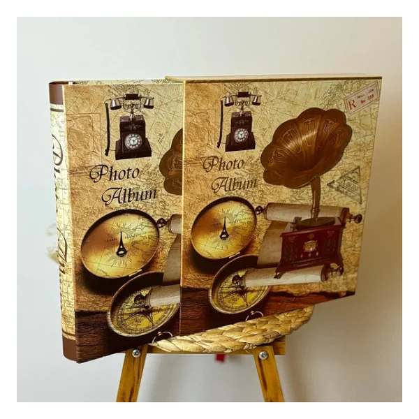 Rabsev Rs21 Fotoğraf Albümü 10x15cm 600 Lük Gramafon Desenli Kutulu Yatay Dikey Modeli - Görsel 7