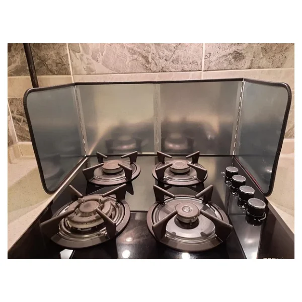 Yağ Sıçratmaz Ocak Arkası Koruyucu 120x30 Büyük Boy Katlanabilir Paslanmaz Metal Sac - Görsel 3