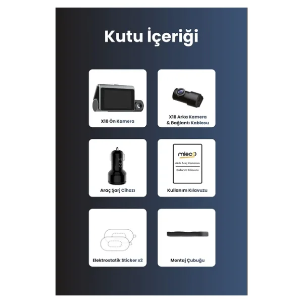 Mieco X18 3 Kameralı Araç Kamerası Seti - Görsel 7