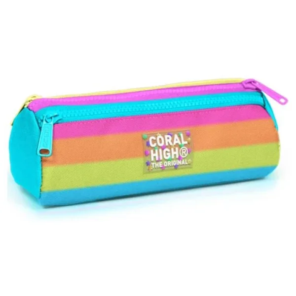 Coral High 22086 Renkli Çizgili 3 Bölmeli Kalemlik - Görsel 3